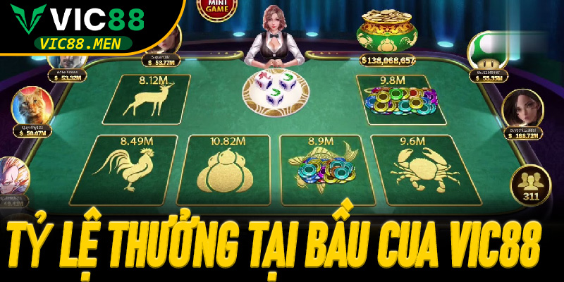 Tỷ lệ thưởng tại Bầu Cua Vic88 giúp người chơi thăng hoa